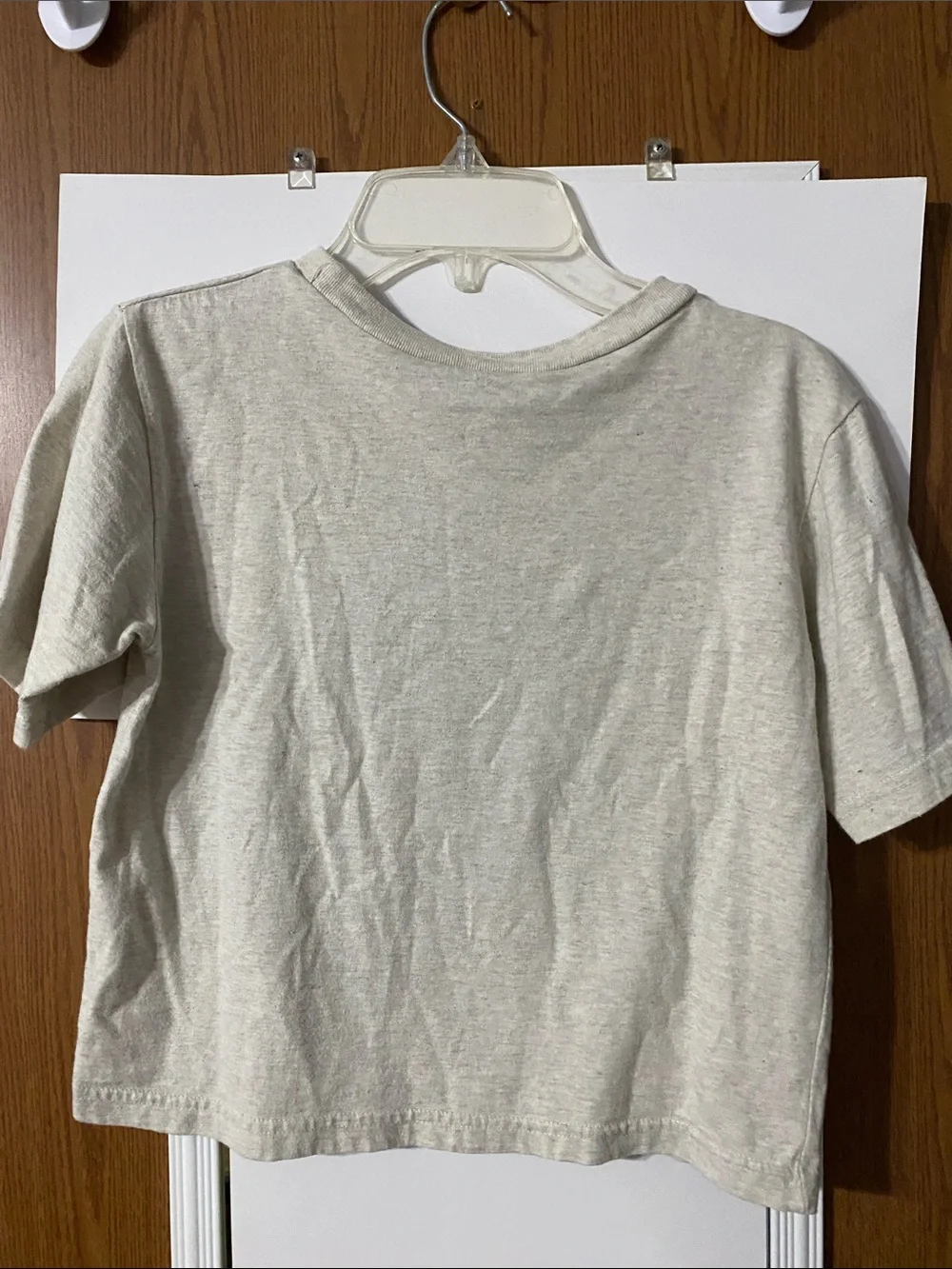 Kids Light Gray Bear Fishing Tee with Navy Applique. Vintage